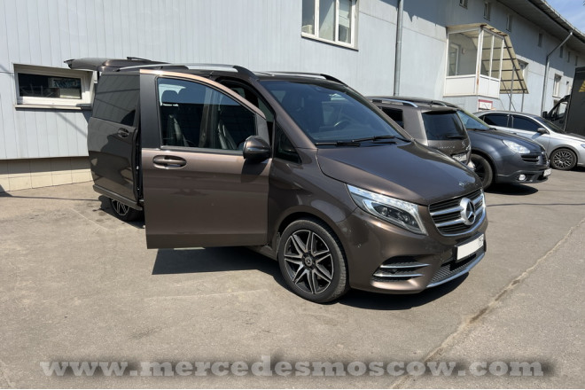 Установка подлокотника мерседес и капитанских кресел для Mercedes V-Class W447